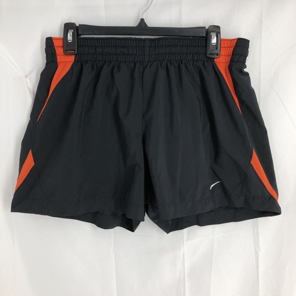 Nike Tempo Dri-FIT Running Shorts Womens Black And Orange Size Medium